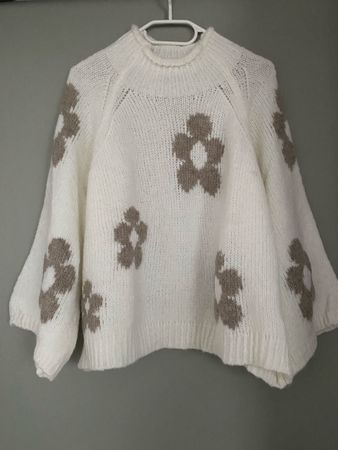Strickpullover weiss Gr L neu
