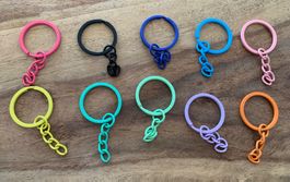10x Schlüsselanhänger Ring bunt, Basteln / DIY