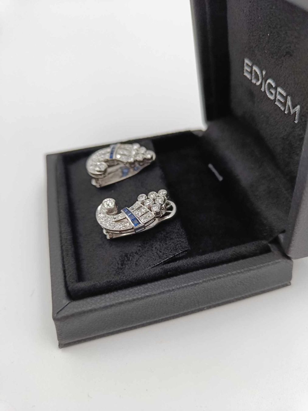 Ohrringe & -stecker: DIAMANT SAPHIR OHRSCHMUCK IN 950 PLATIN – Gebraucht aus Luzern von EdiGem 3