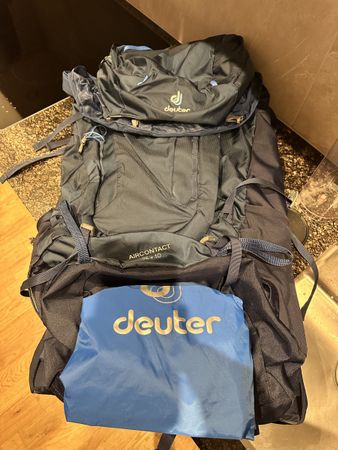 Deuter Trekkingrucksack blau grau 75 + 10 Liter, neu unbenut
