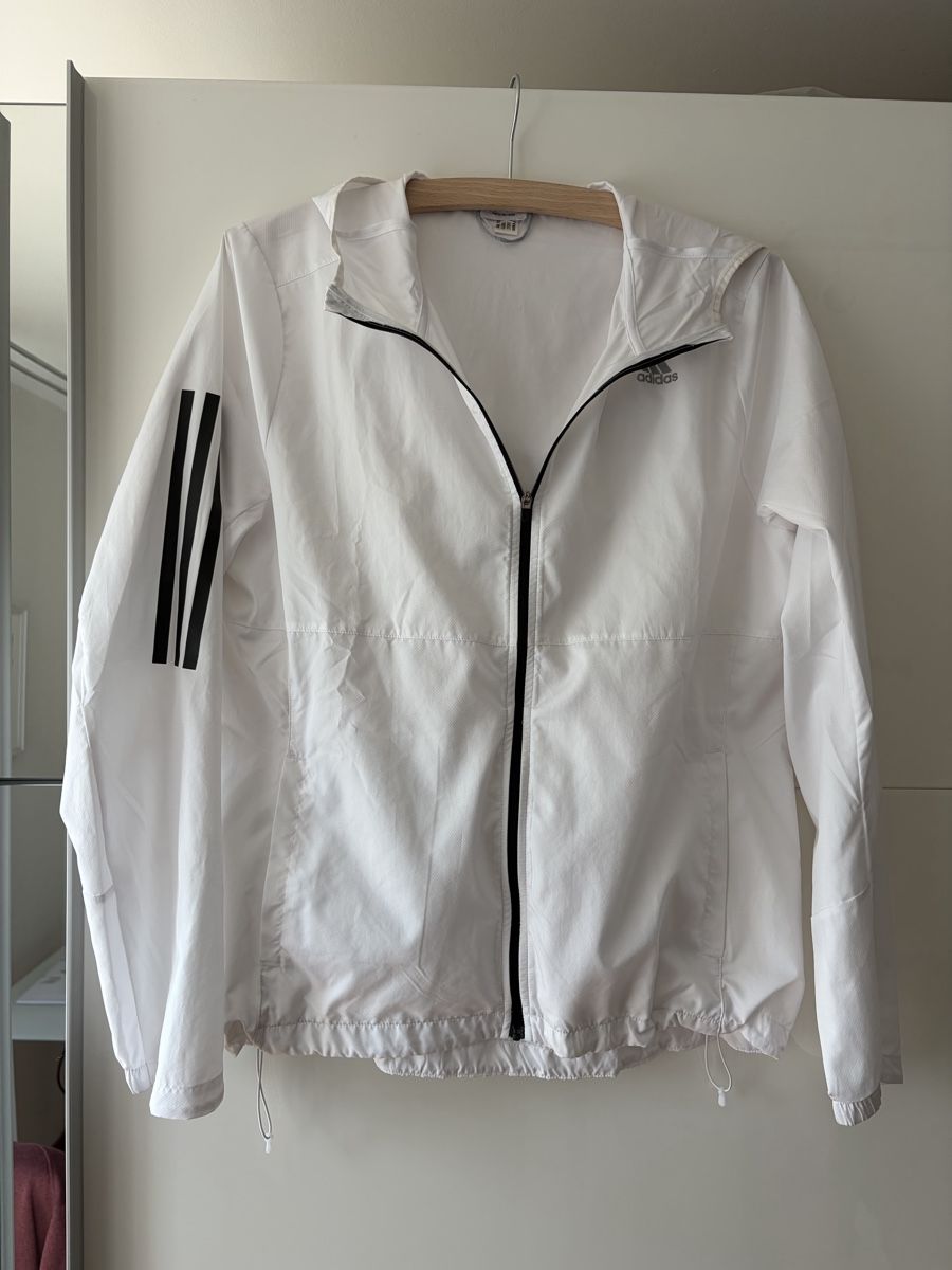 Adidas Giacche: Adidas Laufjacke weiss – Usato da Baden venduto da line_onigiri