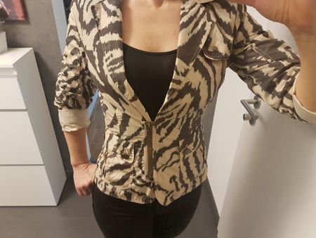 Laurel Jeans Damen Jacke Gr. 36 Zebra Look Blogger