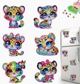 Kit bricolage: Diamond Painting: 6x Leopard- Kühlschrankmagnet – Nuovo e nell'imballaggio originale da Teufenthal AG venduto da MeineSchatztruhe