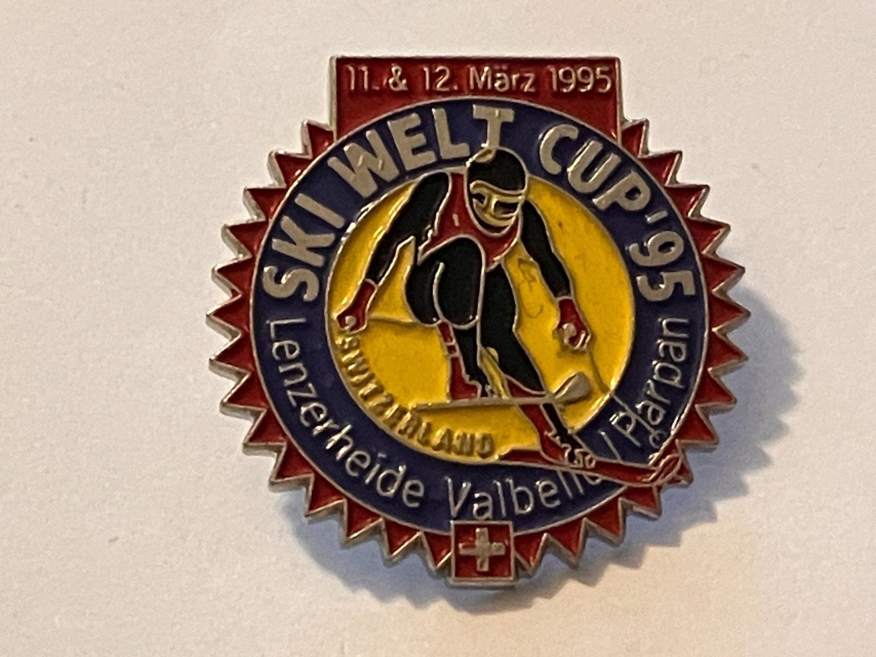 Plaketten & Abzeichen: 1 Pin Ski Welt Cup 1995 Lenzerheide Valbella Parpan – Gebraucht aus Basel von djwwpp