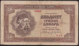 Serbien 20 Dinara 1941