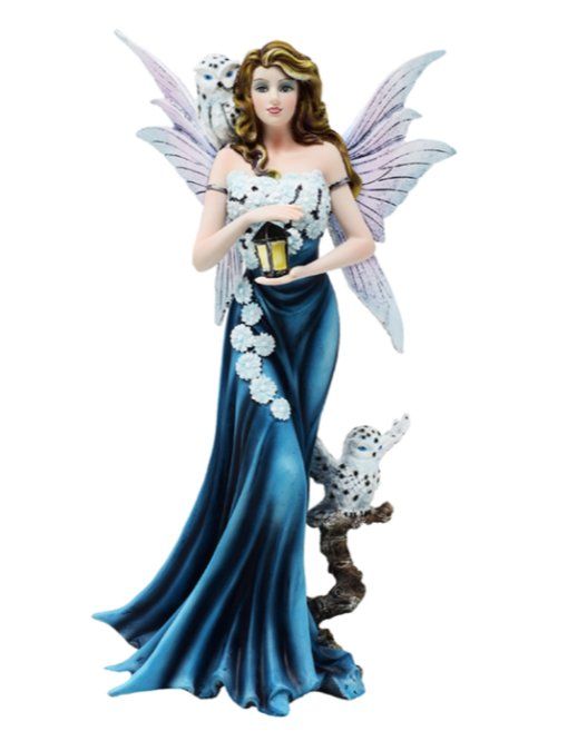 Statuette: Mystische Fee mit Laterne & Eulen, Dekofigur – Nuovo e nell'imballaggio originale da Birmensdorf ZH venduto da RehliAllerlei