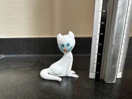 Katzenfigur aus Glas, weiss, Top!