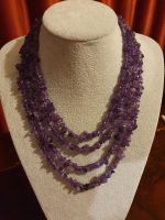 Amethyst-Halskette mit 4 Strängen 17 bis 20 Zoll