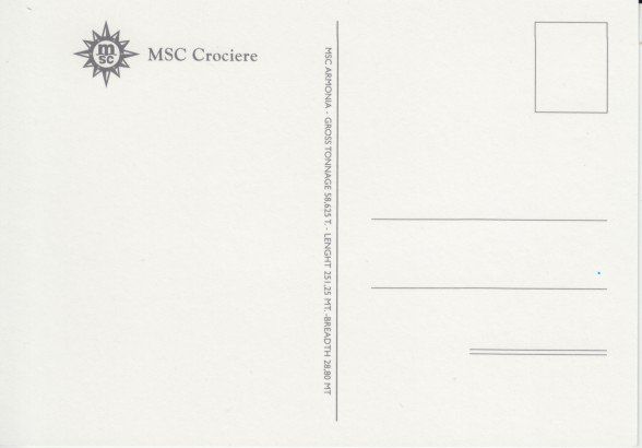 Cartoline postali: MSC Armonia – Usato da Zuerich venduto da OceanLinerPostcards 1