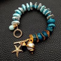 Wunderschön Larimar Apatit Armband Perle 22.8 cm Bracelet