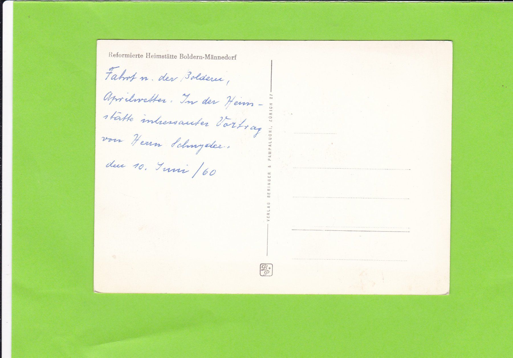 Cartoline postali: Reformierte Heimstätte Boldern-Männedorf – Usato da St. Peterzell venduto da neckertal 1
