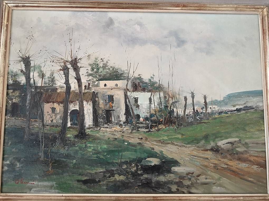 Dipinti: OLIVIERI E. / Paysage Lombard – Usato da Bulle venduto da italicum 3