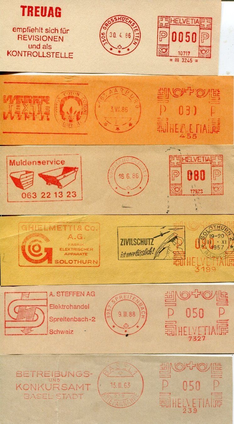 Tutti i francobolli: Lot  Firmenfreistempel   Ausschnitte – Usato da Aarau venduto da kufi44