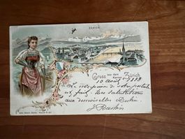 AK Gruss aus Zürich Litho 1899  (V656)