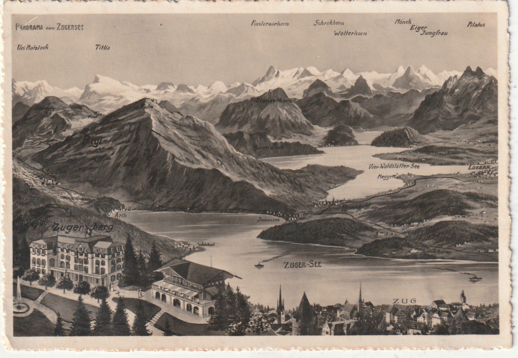 Cartoline postali: Panorama von Zugersee – Usato da Lumbrein venduto da made02