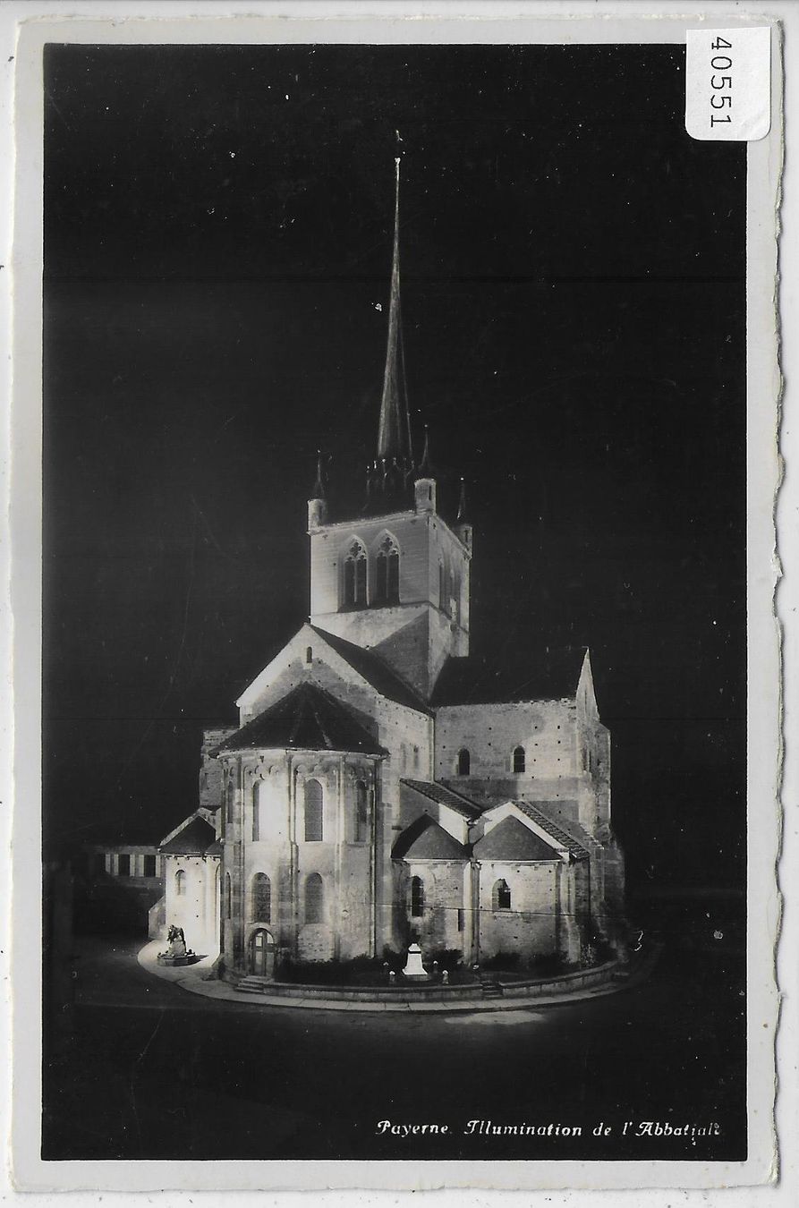Cartes postales: Payerne - Illumation de l'Abbatiale – D'occasion à Ettingen par Kartenplanet