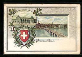 Basel, Centralbahnhof, Panorama, Wappen