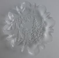 Glasschale mit Weihnachtsmotiv ca. 21 cm