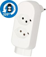 Dreifachstecker Typ 13 maxADAPTturn 10A 250V, drehbar, weiss