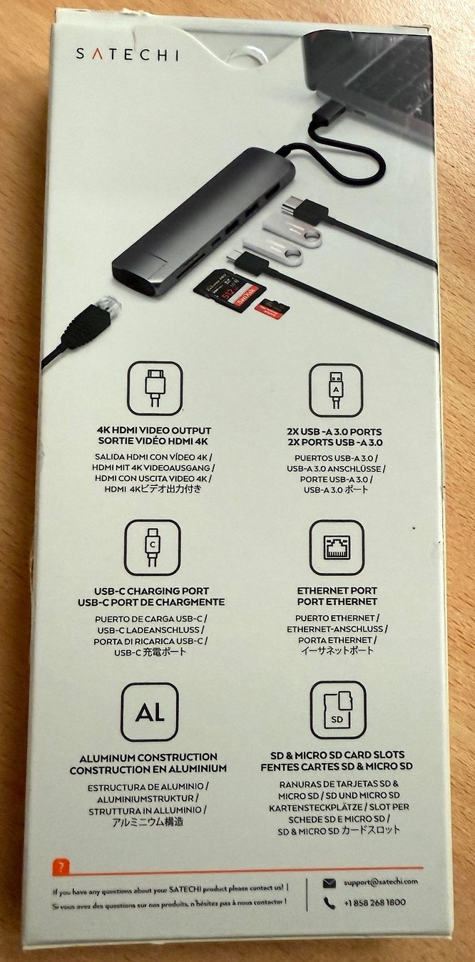Satechi Unità & Adattatore: SATECHI UBS-C Multiport Slim adapter avec ethernet -NEU!! – Nuovo e nell'imballaggio originale da Veyrier venduto da Szurkemaci 2