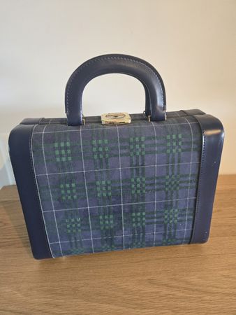 Elegante Vintage Handtasche / Weekend Bag mit Tartan Muster