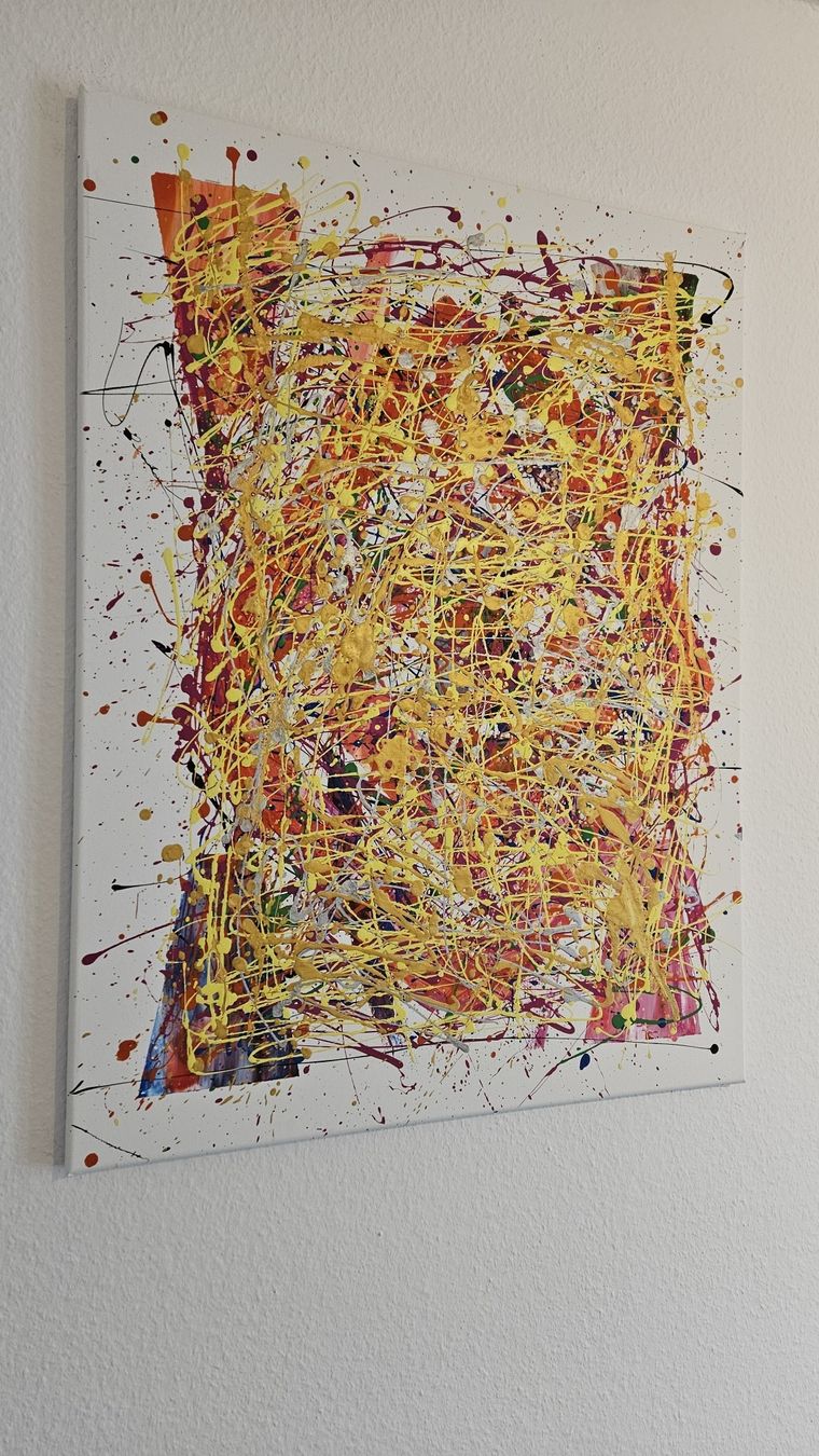 Tableaux: Tableau abstrait unique, explosion de couleurs vives! – Neuf (Voir description) à Le Locle par fab_c9hh 2