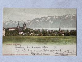 Alte Ansichtskarte Lausanne, Berge, gestempelt 1906