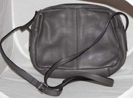 Umhängetasche Leder THE BAG grau