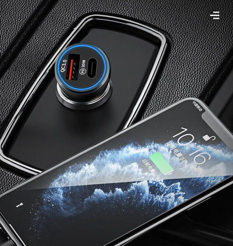 Ladegeräte: Chargeur Voiture USB + PD Recharge Rapide – Neu und originalverpackt aus Morges von Carskin 4
