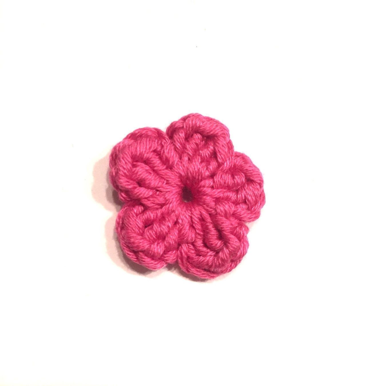 Toppe: 5x Blumen pink gehäkelt 25 mm – Nuovo e nell'imballaggio originale da Emmenbrücke venduto da swissmade-miracles 1