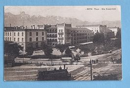 Thun - Kaserne - Damfeisenbahn - Barriere mit Wärter - 1912