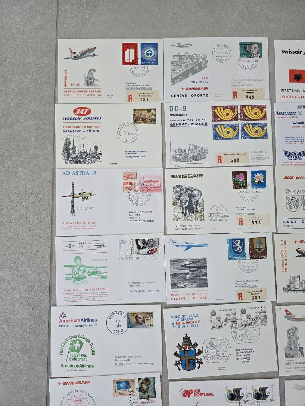 Tutti i francobolli: Seltene Flugpost-Sammlung: Swissair – Nuovo (secondo la descrizione) da Uznach venduto da Ardi012 1