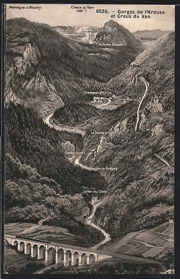 Cartoline postali: Boudry, Gorges de l'Areuse et Creux du V – Usato da Berlin venduto da bartko-reher