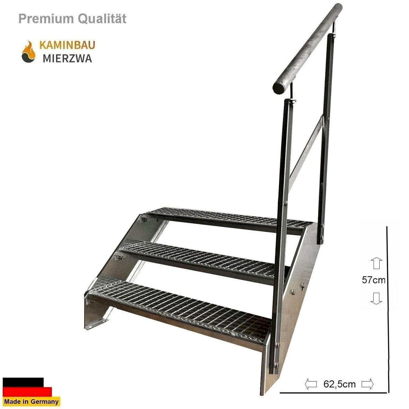Altro: Stahltreppe 3 Stufen+Geländer 80x57cm – Nuovo e nell'imballaggio originale da Bottighofen venduto da zaap 1