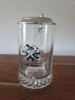 Bierkrug Ueli Bier Glas mit Zinndeckel 0.5 Liter neu