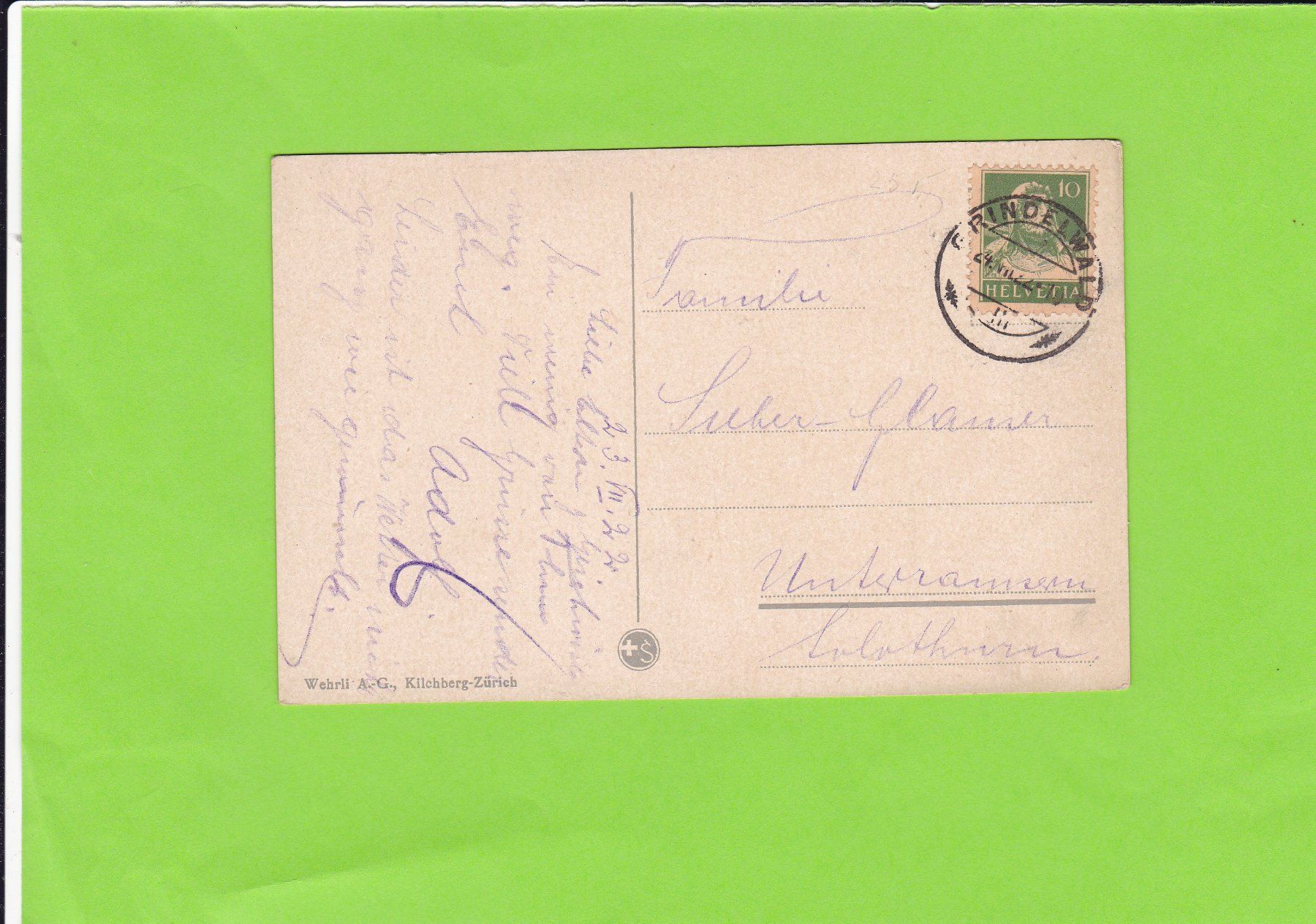 Cartoline postali: Grindelwald mit Wetterhorn – Usato da St. Peterzell venduto da neckertal 1