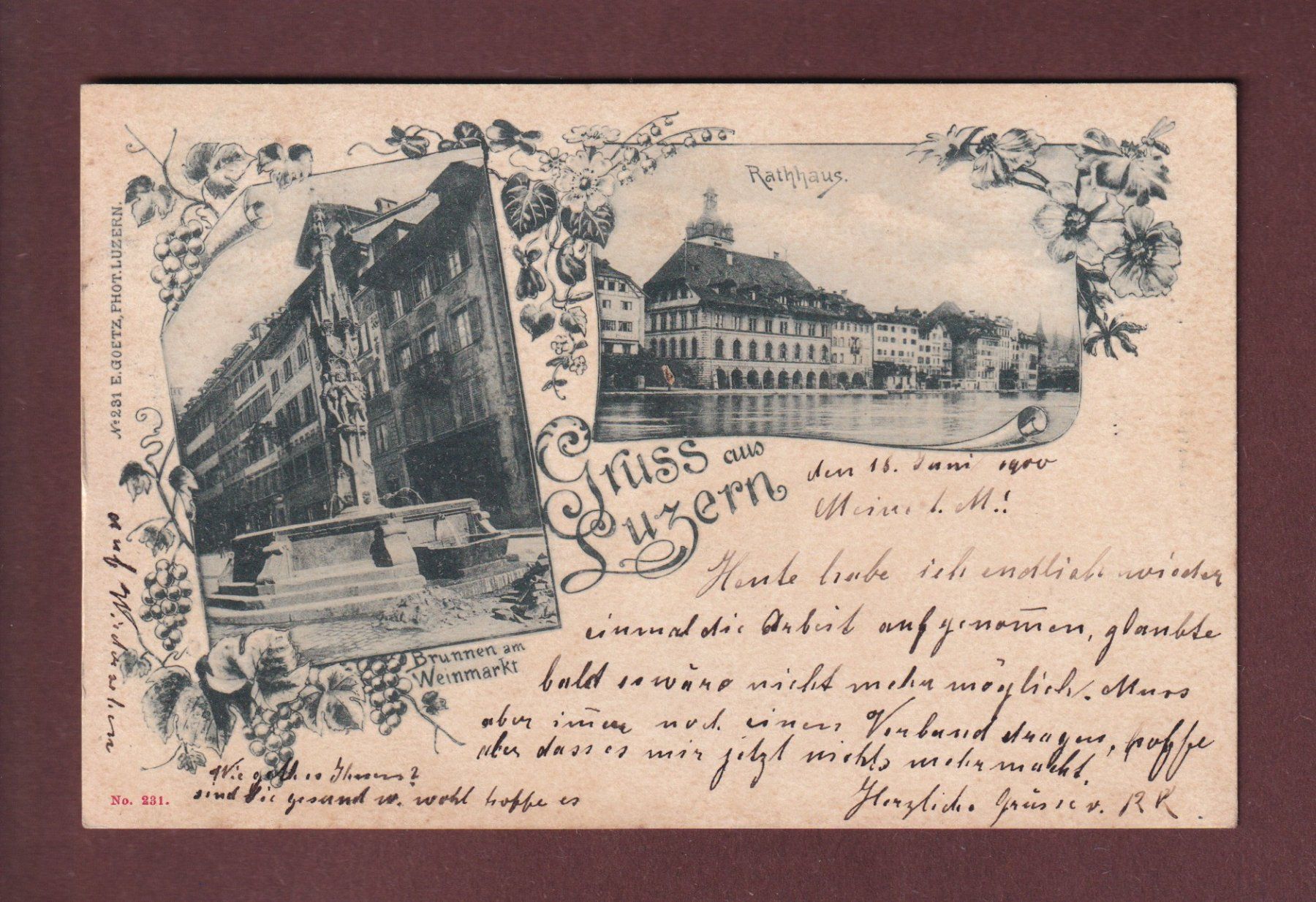 Cartoline postali: Gruss aus LUZERN - 1900 – Usato da Pully venduto da nicecards