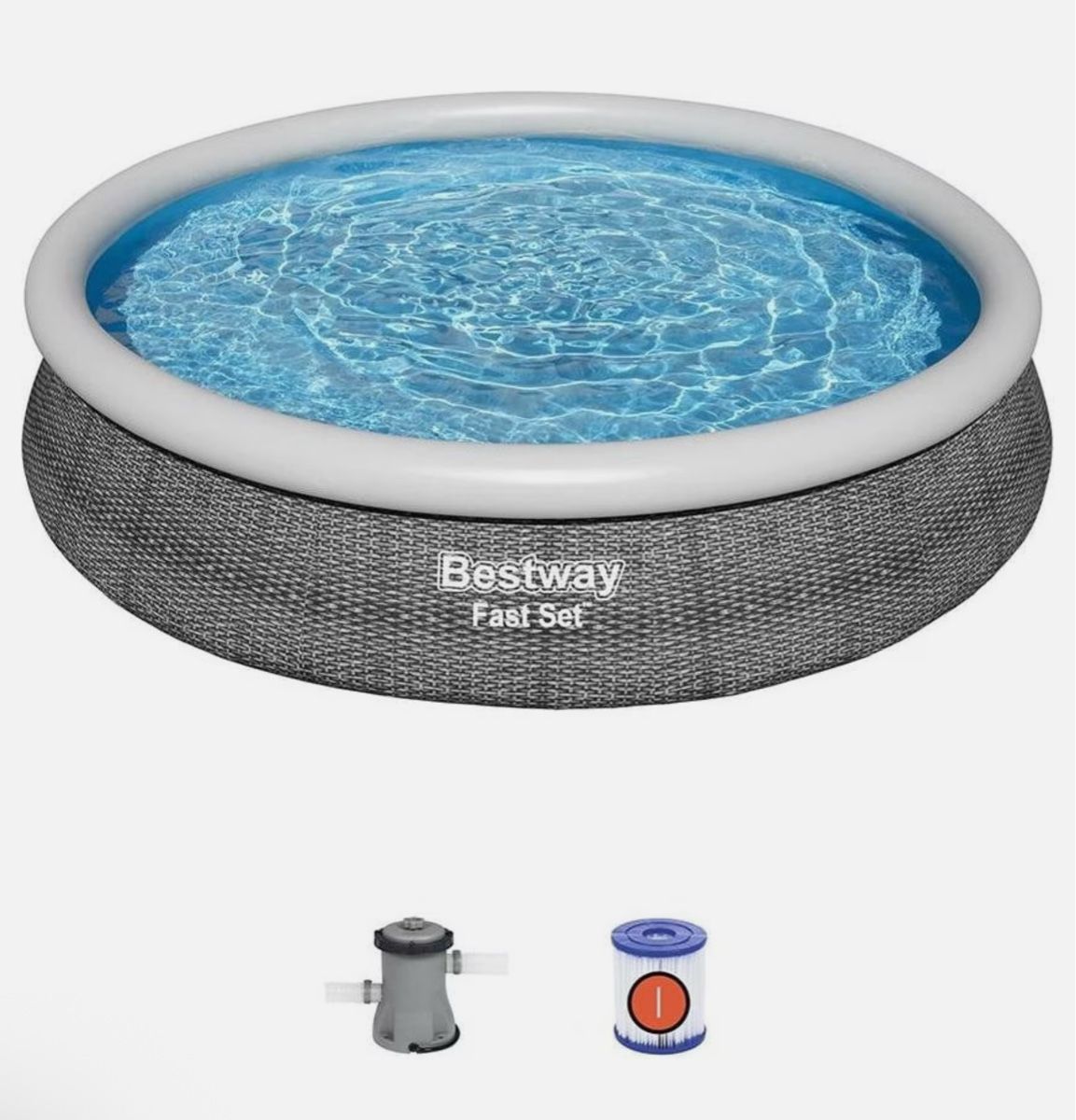 Bestway Schwimmbad: Bestway Fast Set Round Inflatable Pool Set 3.66m x 76cm new – Neu und originalverpackt aus Frauenfeld von Vanityroom 3