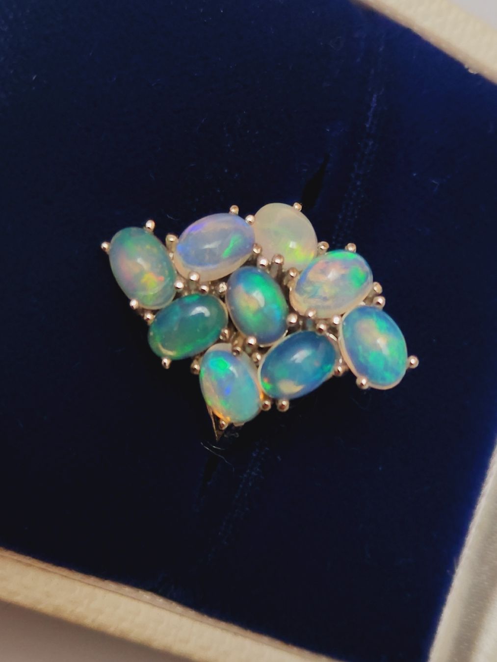 Anelli: Blue flash Opal Ring, 925 Silber, Gr. verstellbar. Neu! – Nuovo (secondo la descrizione) da St. Gallen venduto da GIULESGG 7