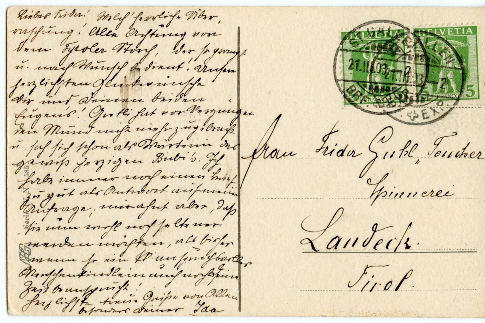 Cartoline postali: AK Davos – Usato da Ruggell venduto da spalkur42 1