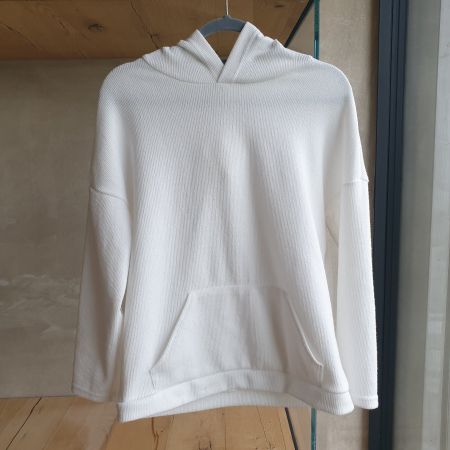 🐸 WEISSER HOODIE KAPUZENPULLOVER PULLOVER M - L