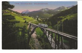 Chur-Arosa-Bahn (GR) Gründjetobelbrücke - Arosa 1910