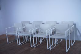 Cassina Eve Designklassiker Esszimmerstuhl Leder elfenbein