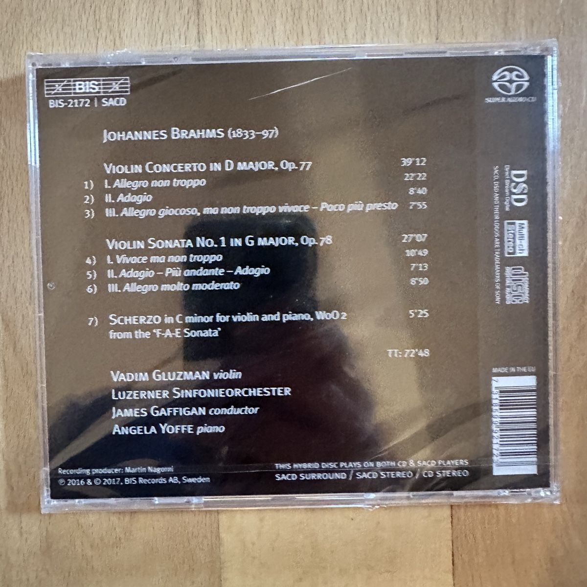 CDs: Brahms - Violinkonzert & Sonate Nr. 1, Vadim Gluzman CD – Neu und originalverpackt aus Zofingen von SwissMercator 1