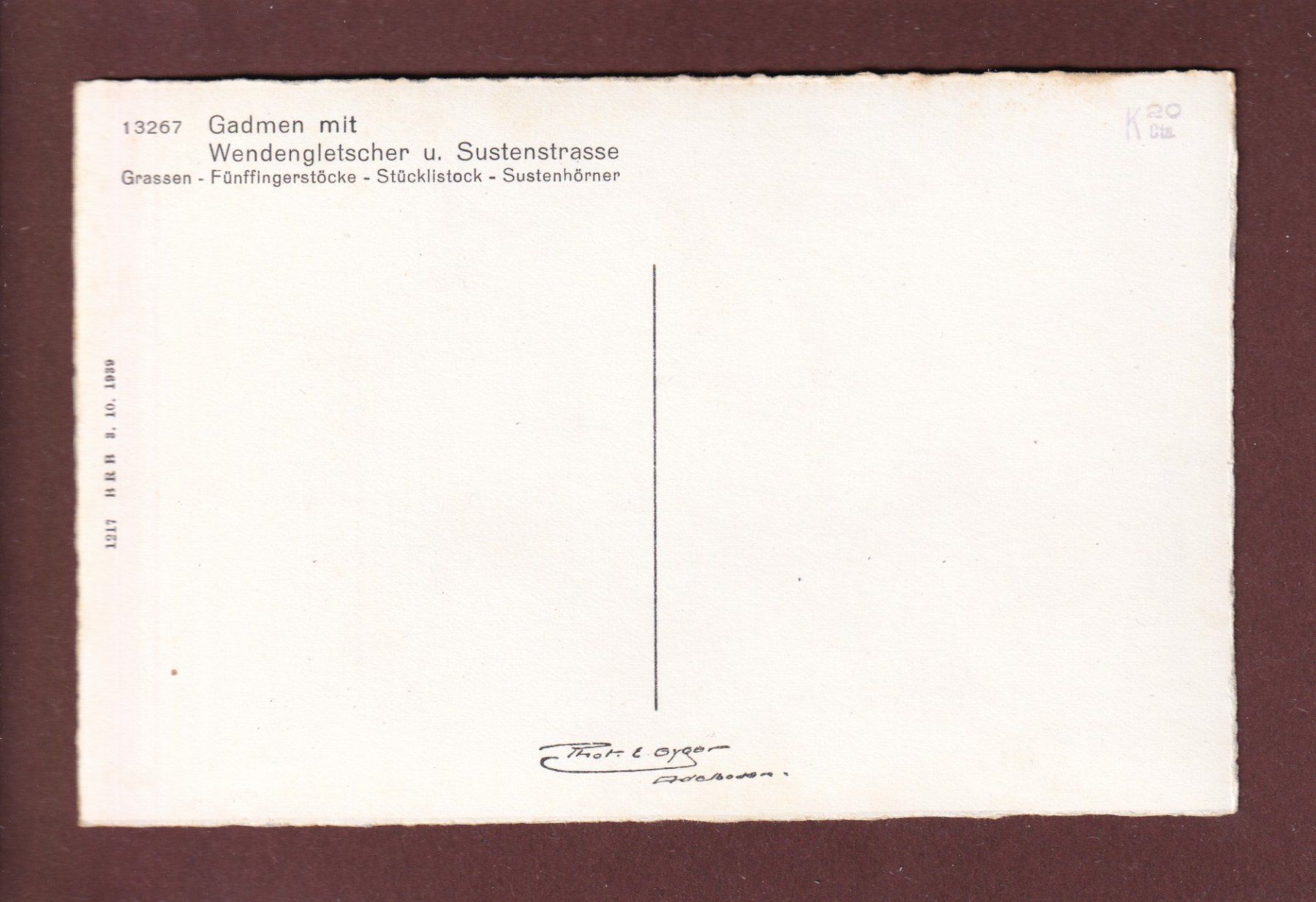 Cartoline postali: GADMEN - Wendengletscher - Sustenstrasse – Usato da Pully venduto da nicecards 1