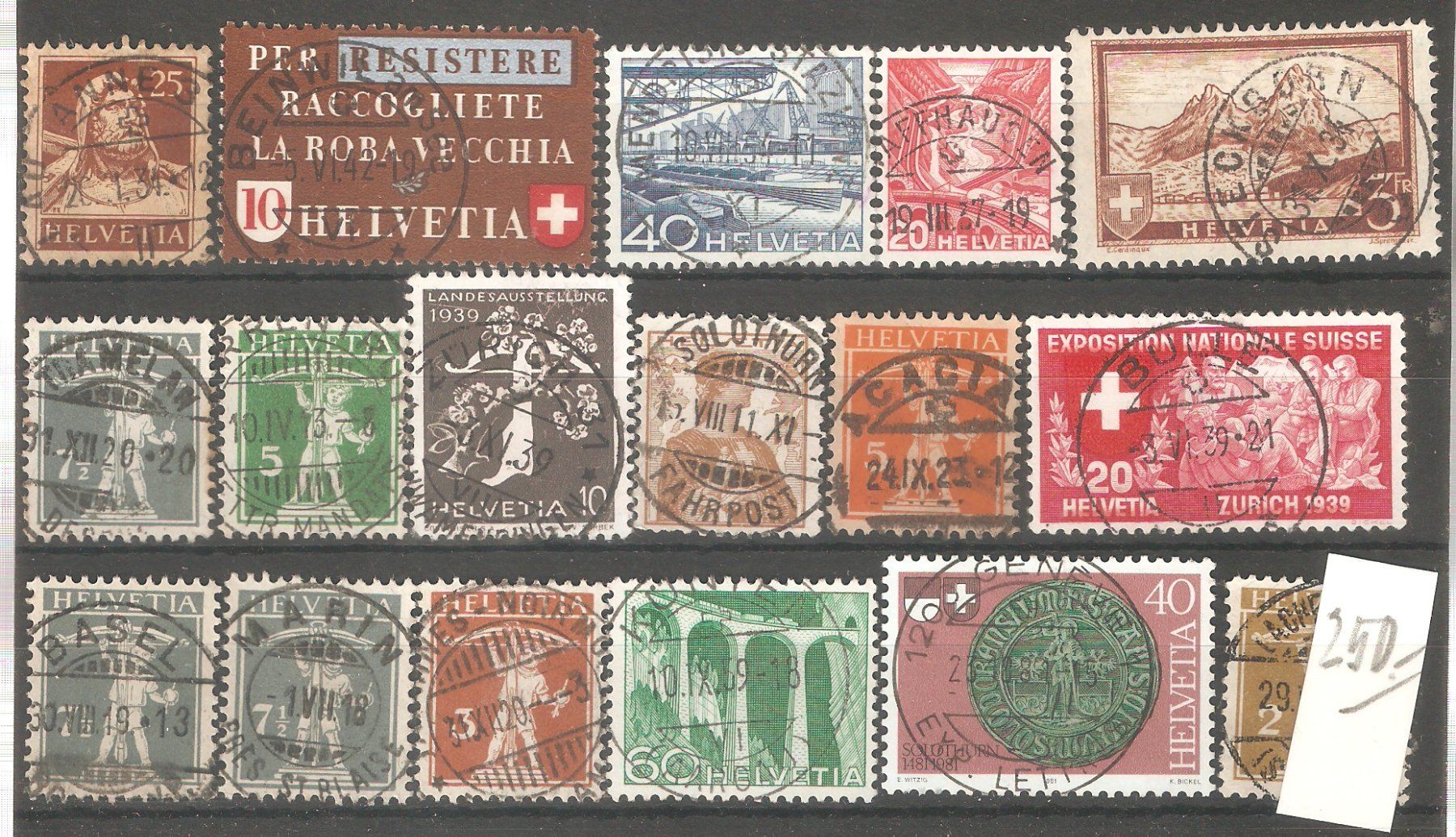 Tutti i francobolli: 17 Werte mit Vollstempel – Usato da Lausanne venduto da Whorvath