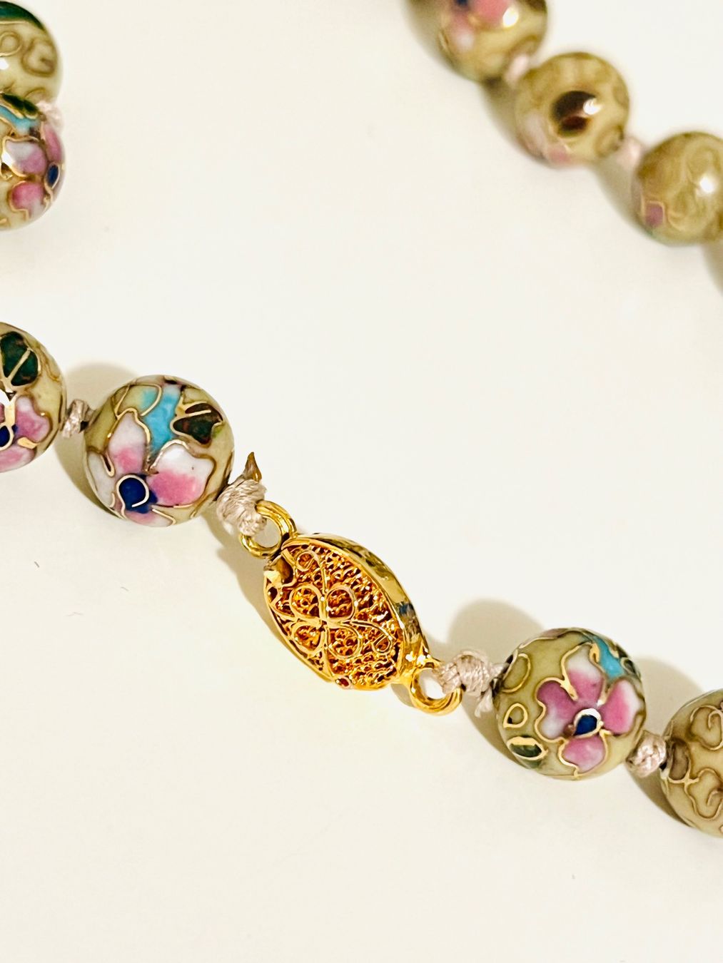 Catenine: Cloisonné Floral Bead Necklace – Usato da Rüschlikon venduto da topswissvintage 4