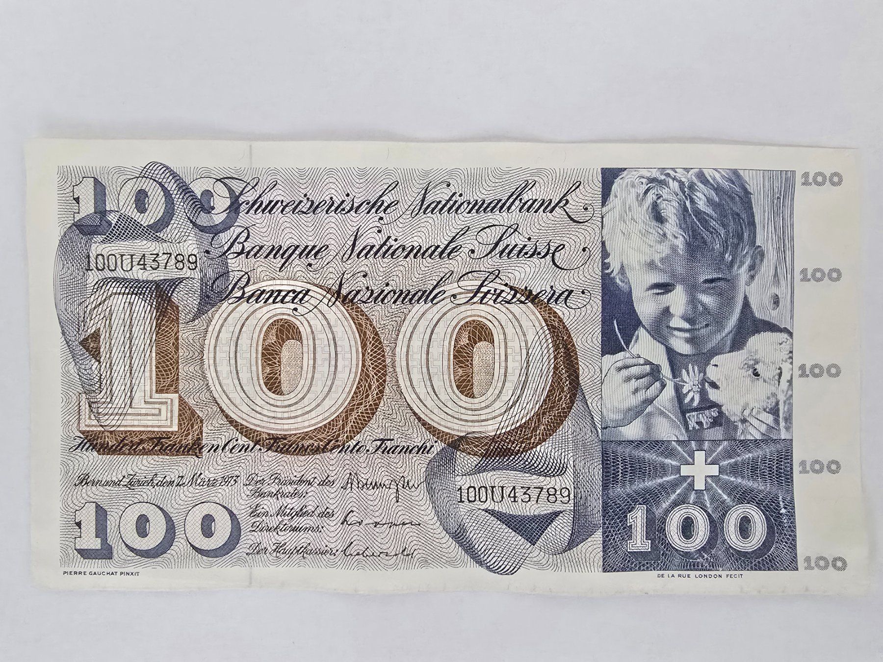 Banconote: 100 Schweizer Franken 1973 – Usato da Neuenhof venduto da brasvarela