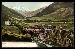 AK Andermatt, Ansicht gegen die Furka