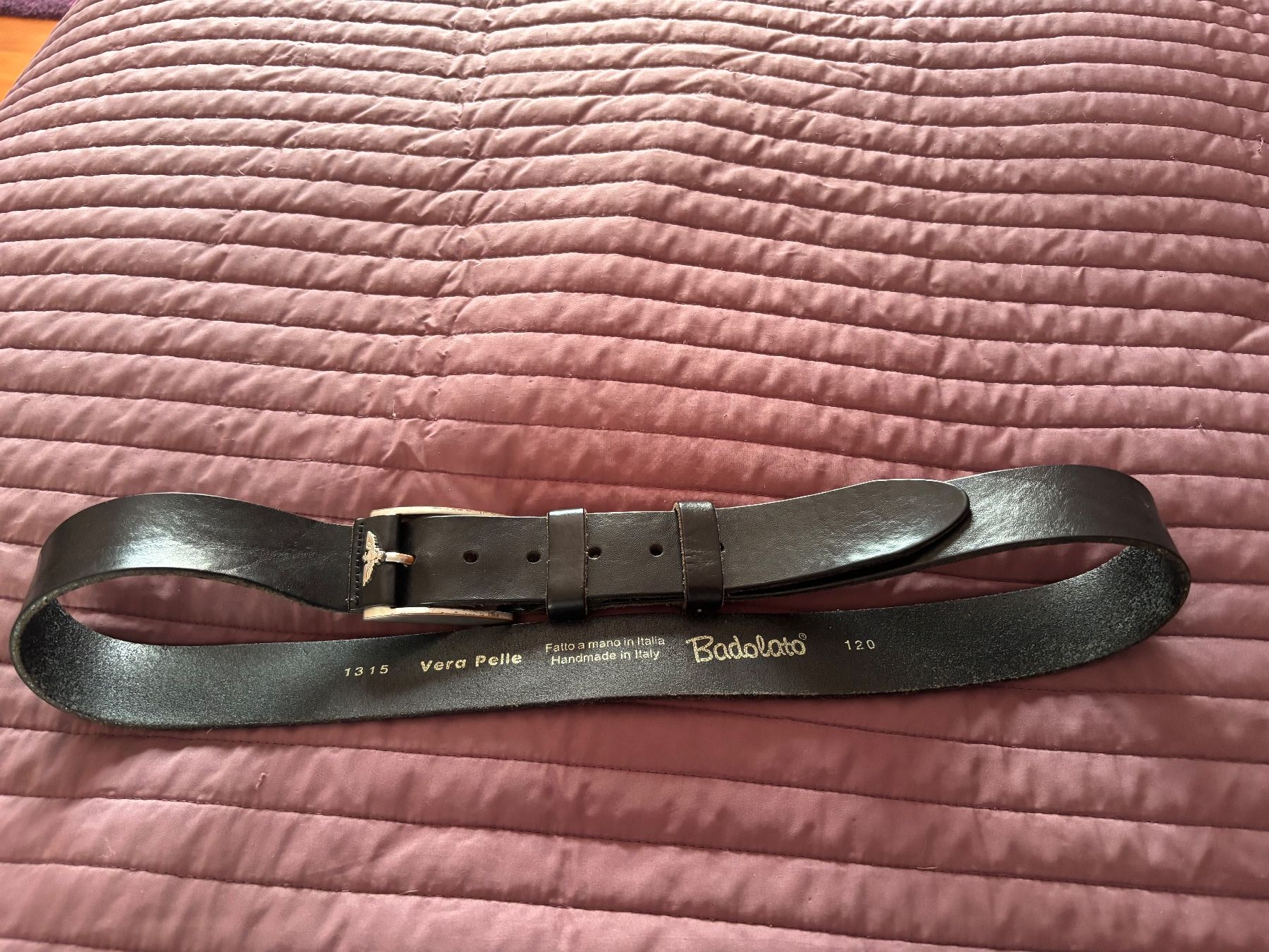 Gürtel: Ledergurt Voll-Leder schwarz 120 cm – Gebraucht aus Balsthal von Uroby 1